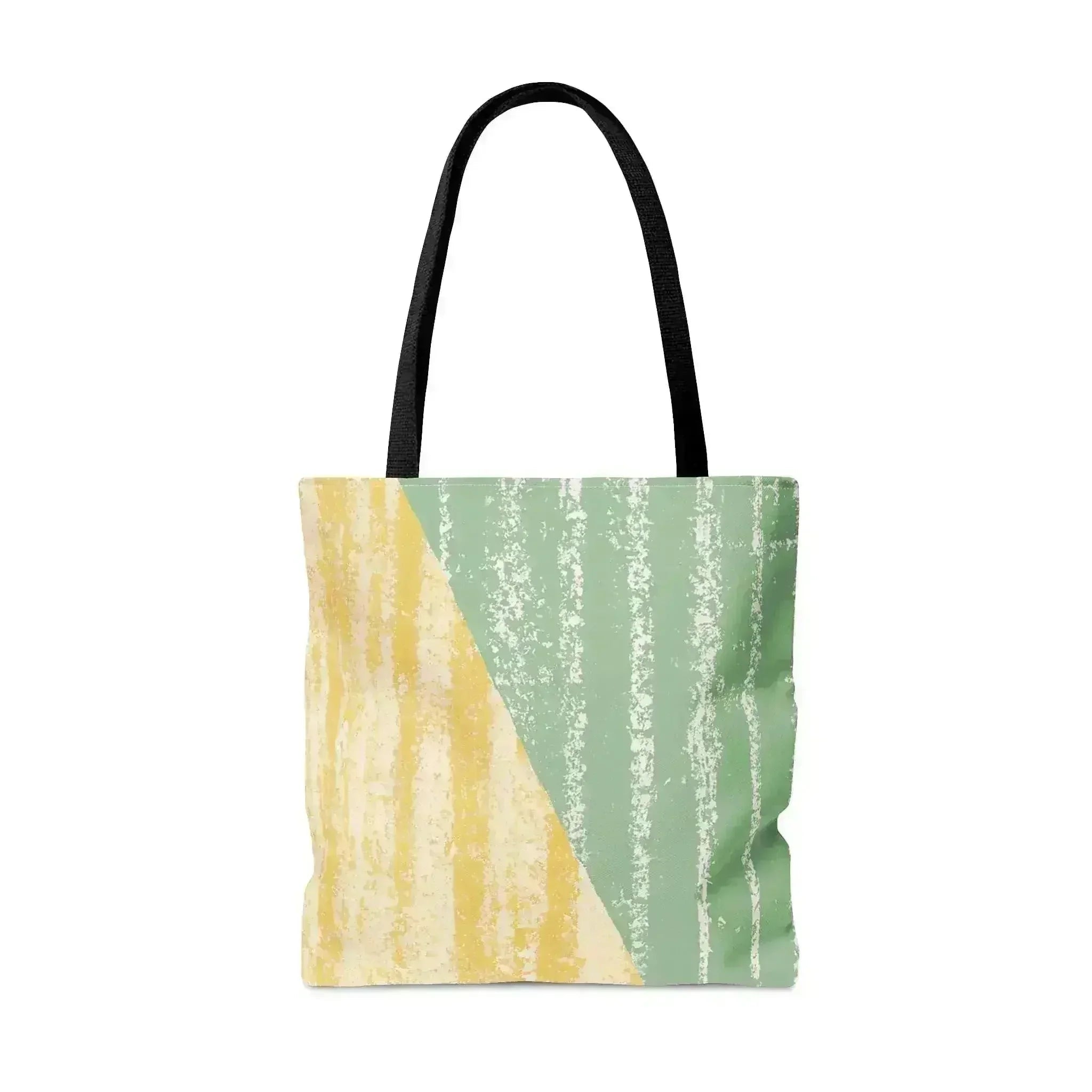 Large Tote Bag Green Textured Boho Pattern