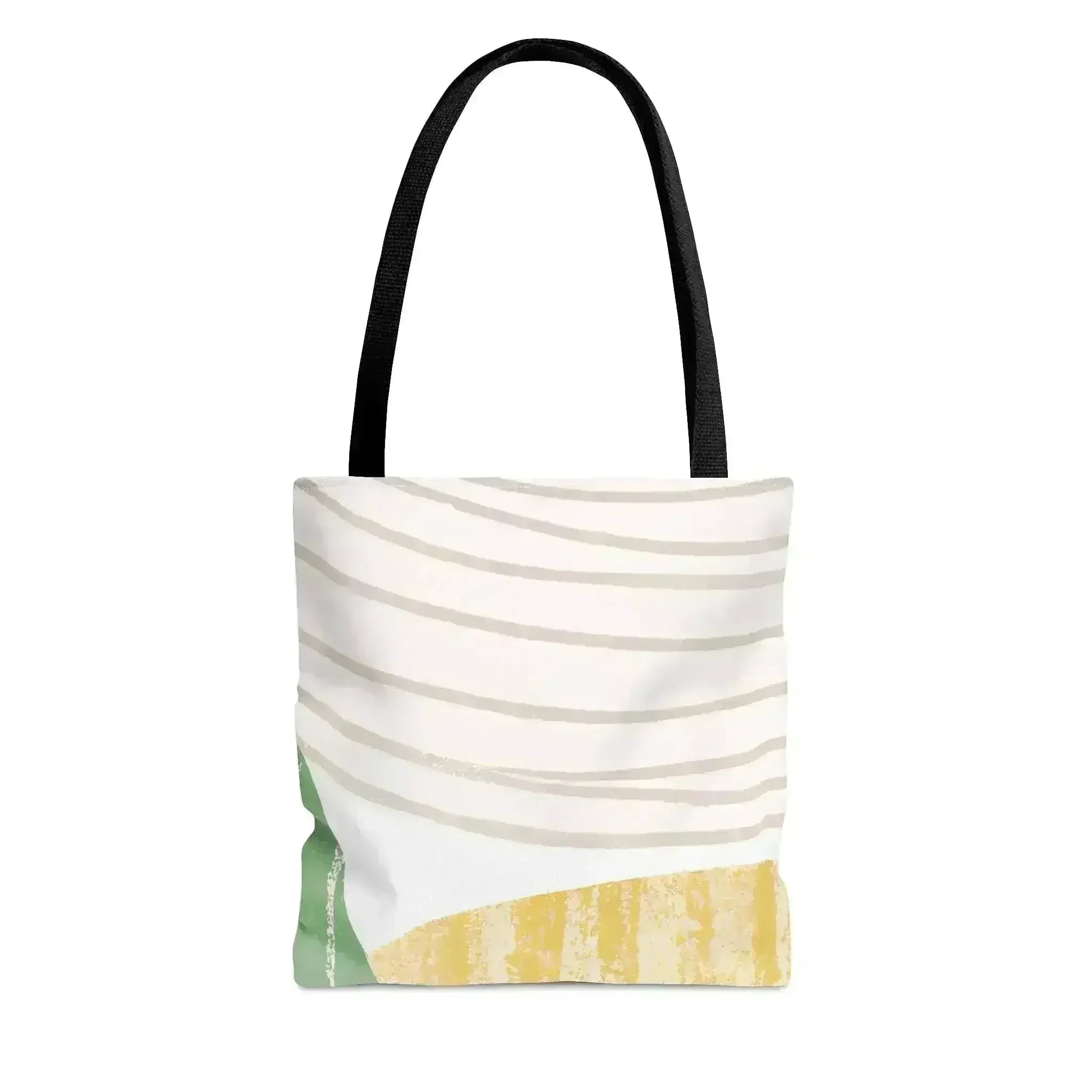 Large Tote Bag Green Textured Boho Pattern