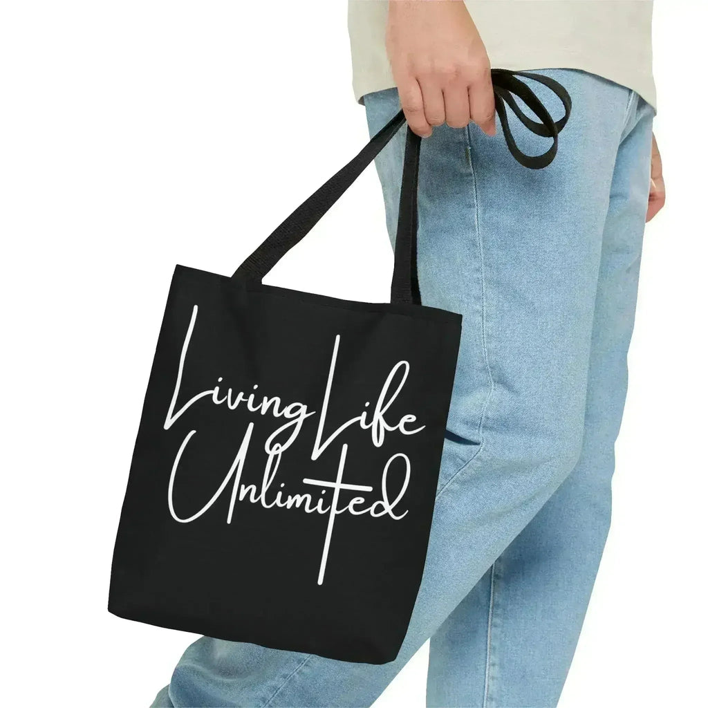 Large Tote Bag Living Life Unlimited - Inspirational Motivation
