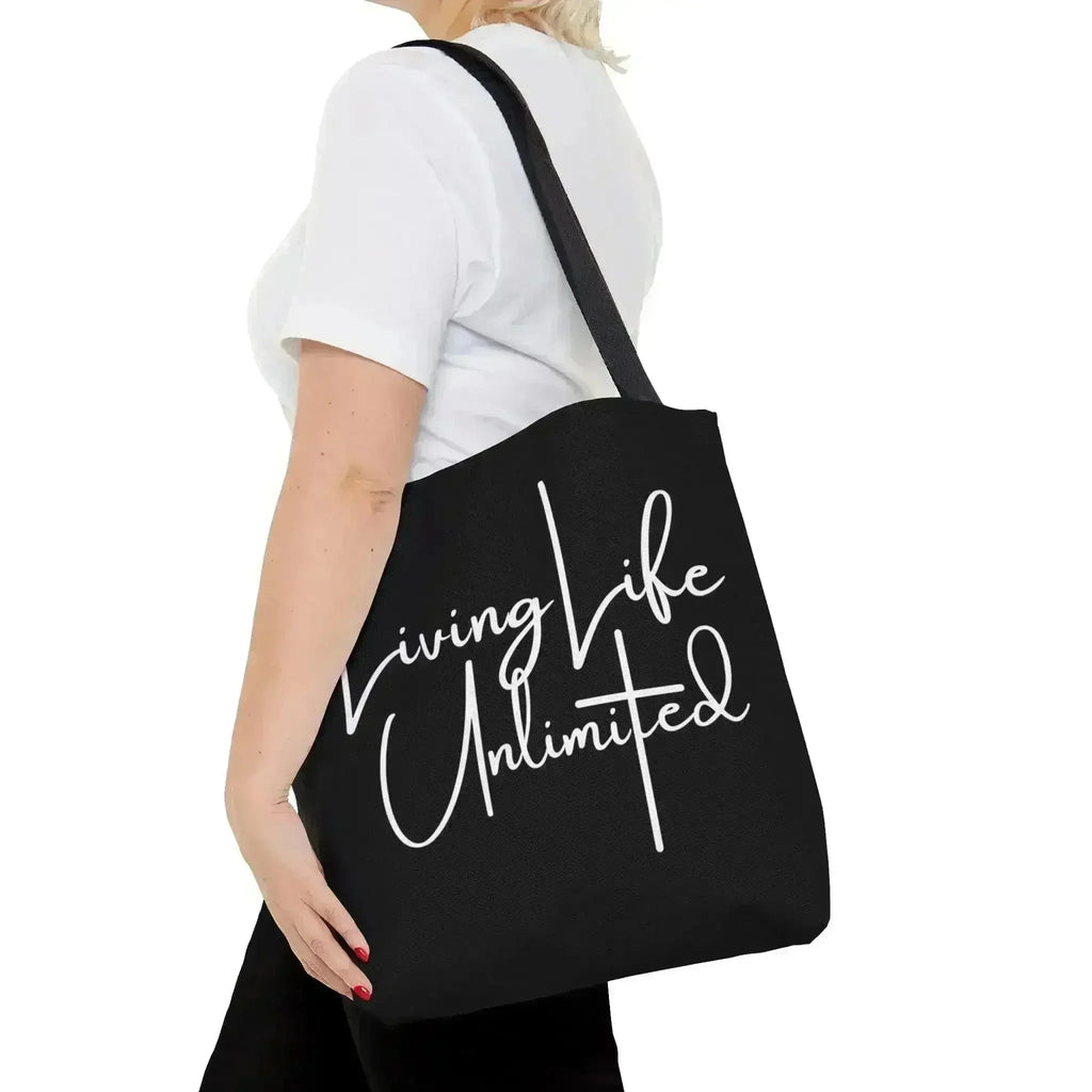 Large Tote Bag Living Life Unlimited - Inspirational Motivation