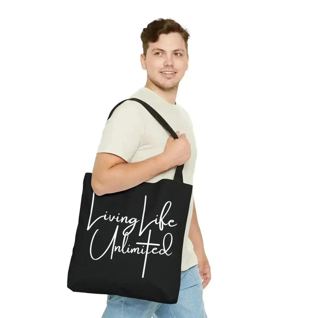 Large Tote Bag Living Life Unlimited - Inspirational Motivation