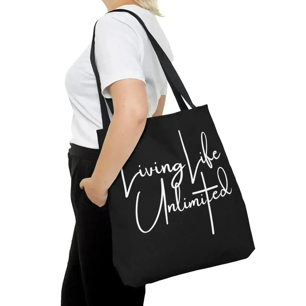 Large Tote Bag Living Life Unlimited - Inspirational Motivation