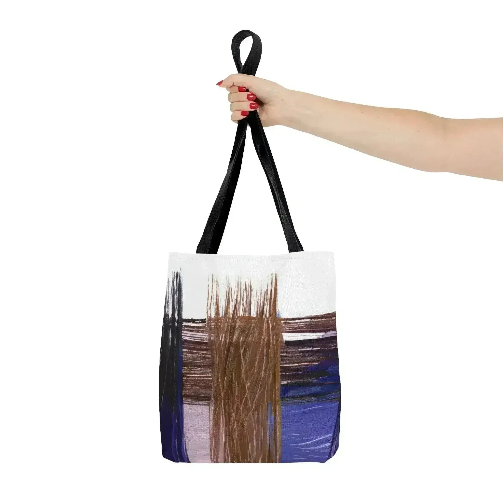 Large Tote Bag Rustic Brown Interweave Print