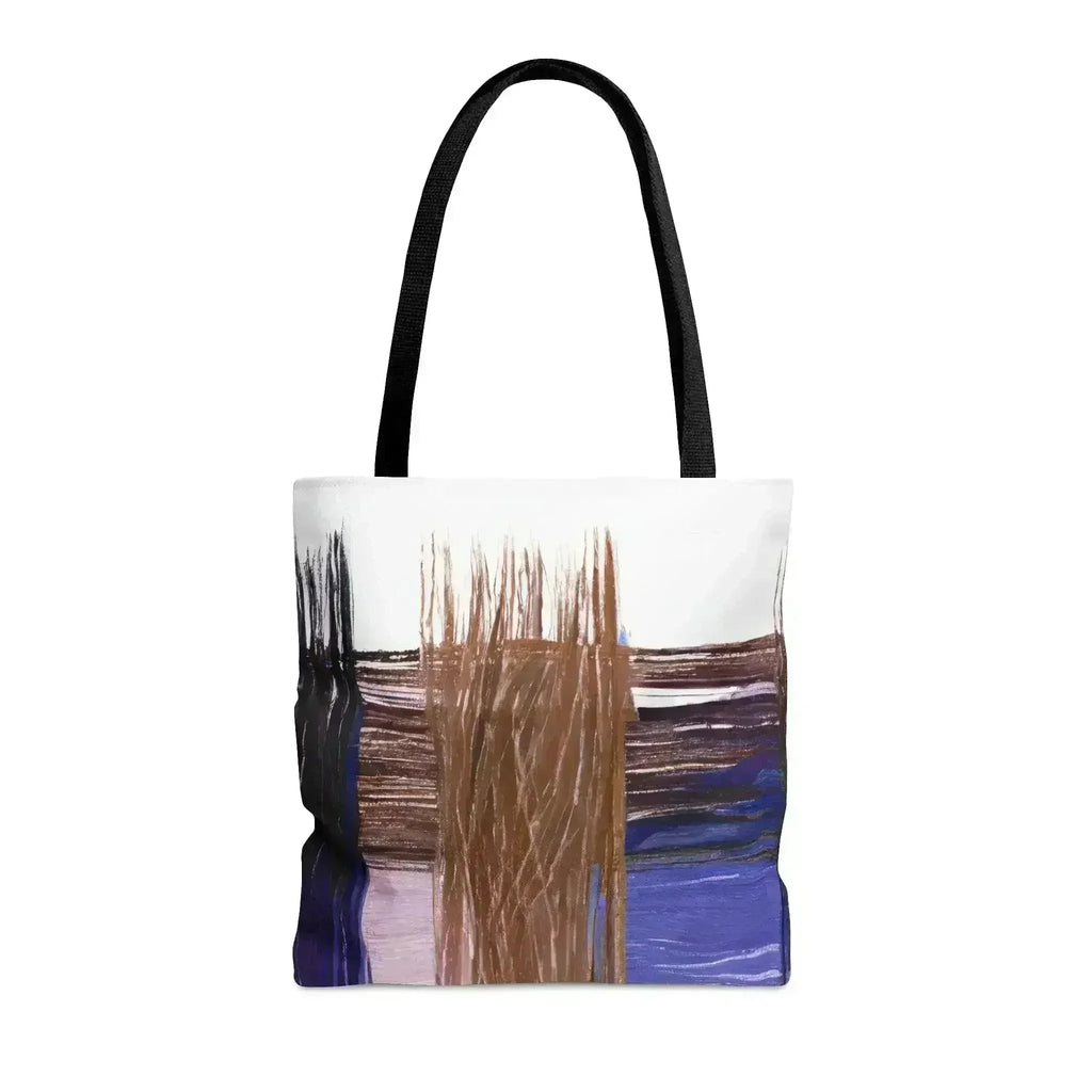 Large Tote Bag Rustic Brown Interweave Print