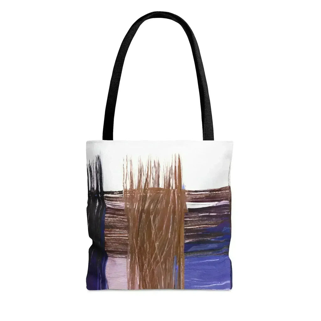Large Tote Bag Rustic Brown Interweave Print