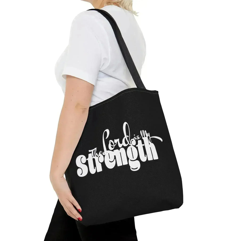 Large Tote Bag the Lord is my Strength Print