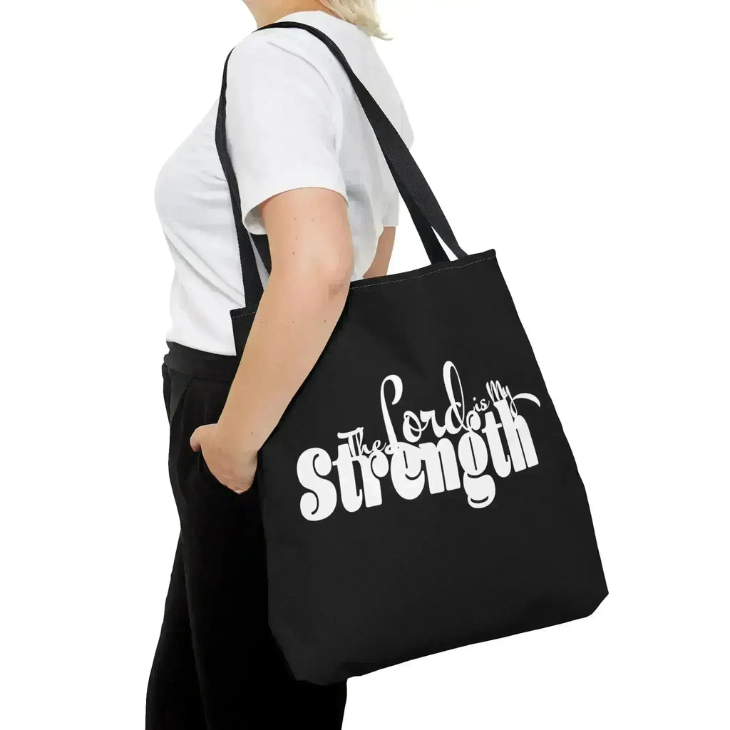 Large Tote Bag the Lord is my Strength Print