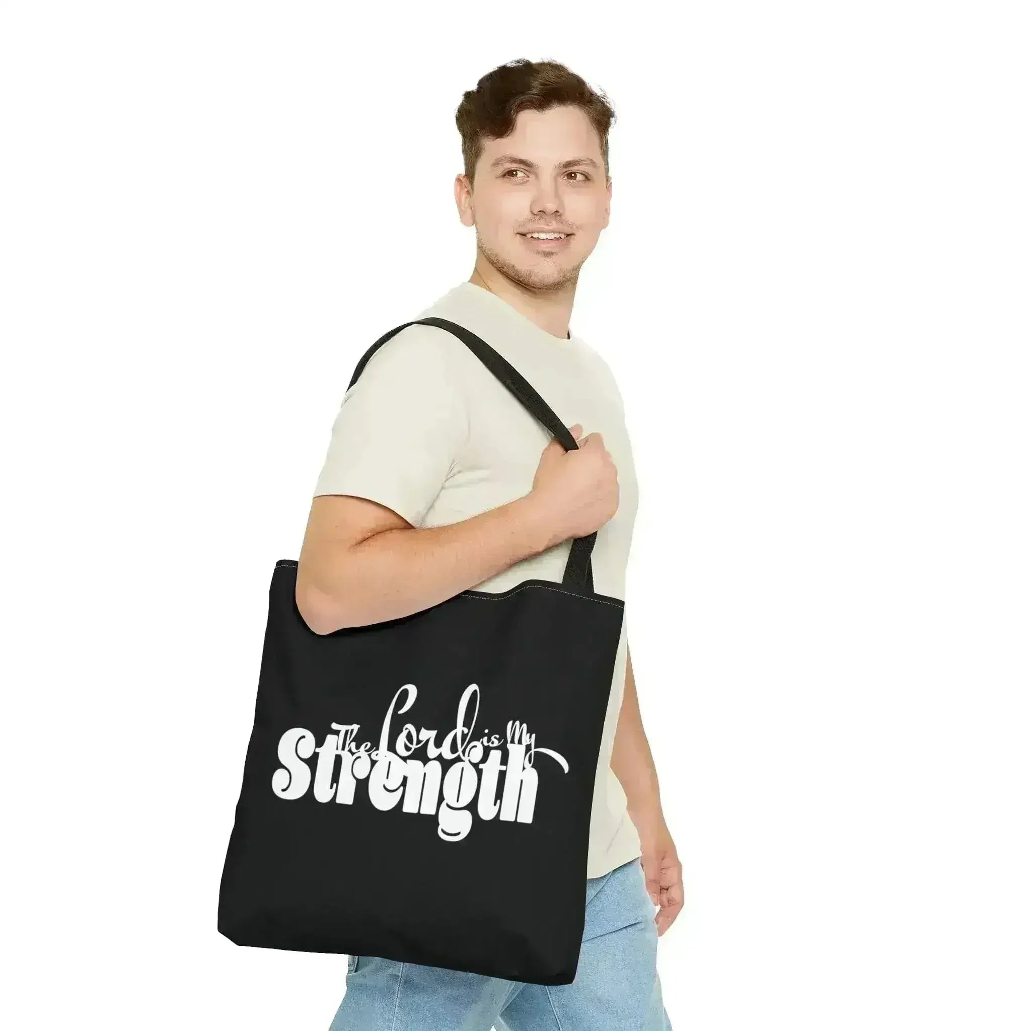 Large Tote Bag the Lord is my Strength Print