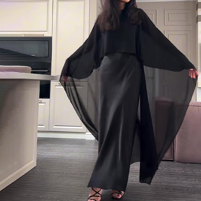 Cape Overlay Abaya Dress(MS320)