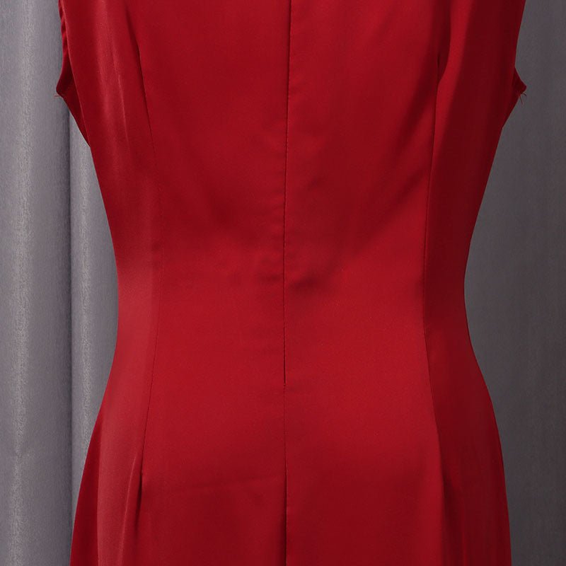 Cape Overlay Dress with Detachable Shawl(MS308)