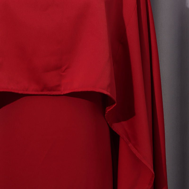 Cape Overlay Dress with Detachable Shawl(MS308)