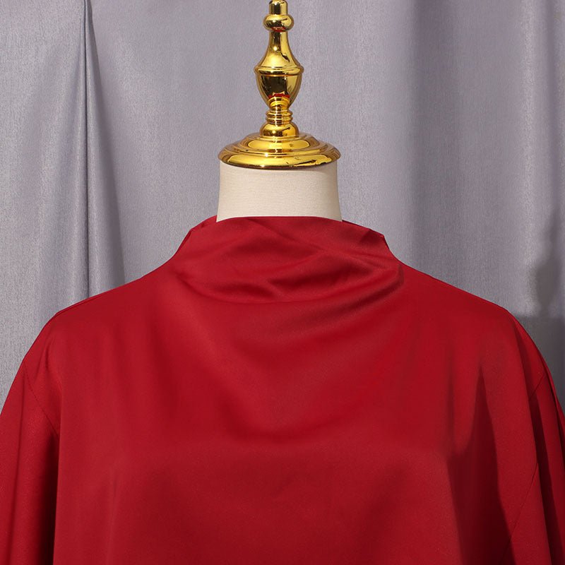 Cape Overlay Dress with Detachable Shawl(MS308)