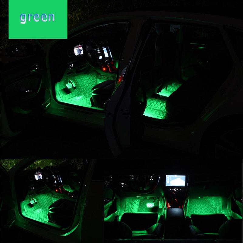 Car Interior LED Foot Sole Interior Car Lights Decoration Light Strip Car Interior Atmosphere Light Under Lighting Dashboard Waterproof Decoration Lighting Kit Bluetooth Smart LED Light Strips for Cars