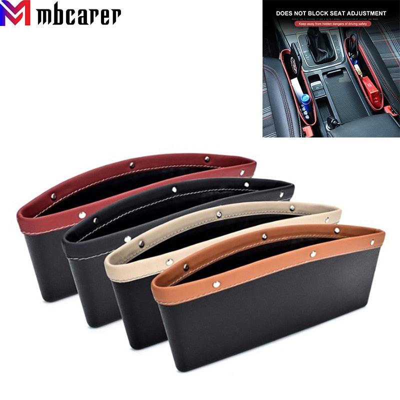 Car Seats Gap Bag Case Storage Bag PU Car Organizer Artificial Leather Pocket Slot Storage Pocket Cup Holder Car Accessories Car Seat Gap Organizer Universal Fit Storage Pockets Adjust Helps Reduce Distracted Driving & Holds Phone Money Cards Keys