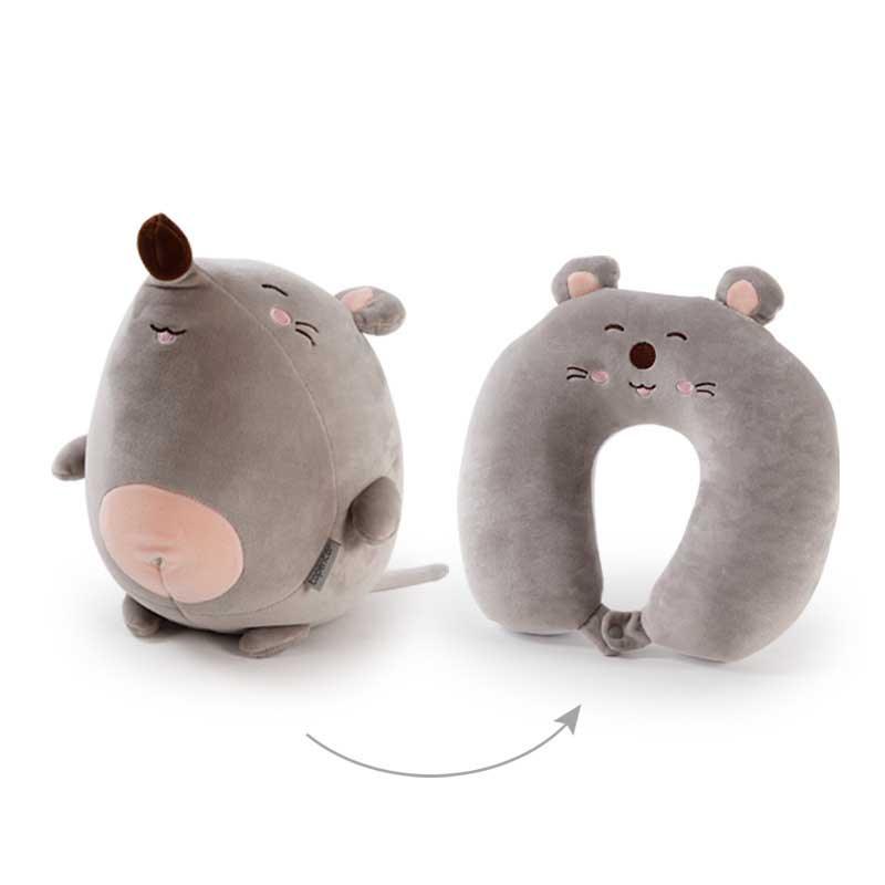 Cartoon Deformable U-shape Neck Pillows Hamster U-Shaped Neck Pillow Throw Pillow Neck Supporter Foam particle Headrest Office Nap Desktop Pad Headrest & Neck Pillow For Kids Boys & Girls Teens Travel Accessories For Airplane Car