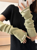 ‌Cascading Knit Sleeve Covers Cozy Elegance for Layered Style (MAC312)
