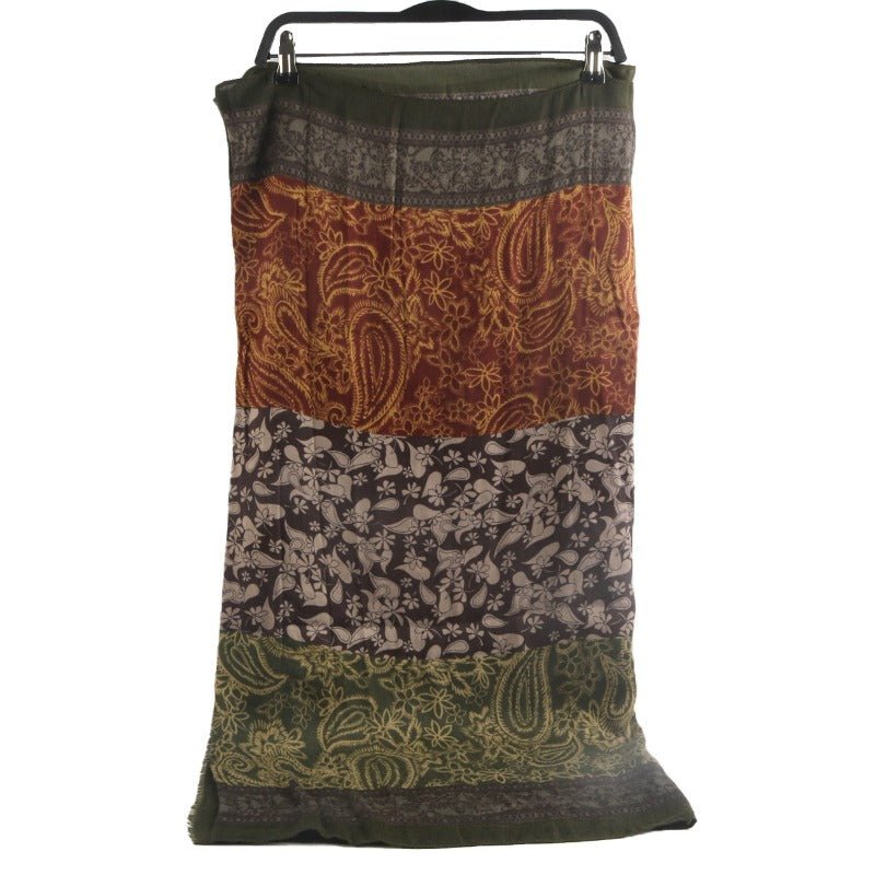 Cashmere-Feel Paisley Print Hijab Scarf | 180x85cm Fringe Edge Shawl with Traditional Motifs(MH150)