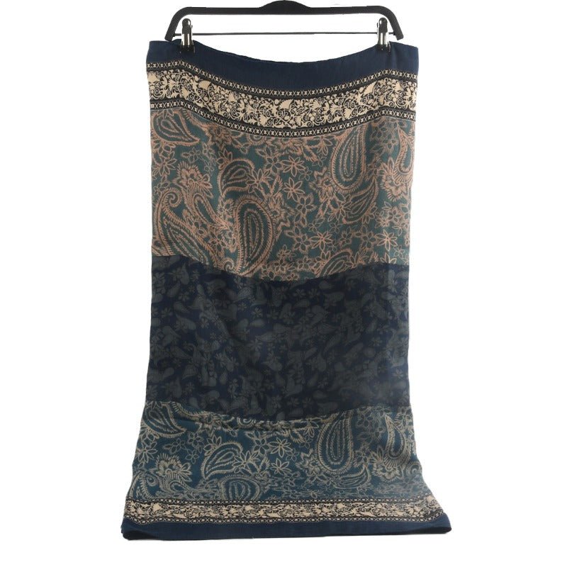 Cashmere-Feel Paisley Print Hijab Scarf | 180x85cm Fringe Edge Shawl with Traditional Motifs(MH150)
