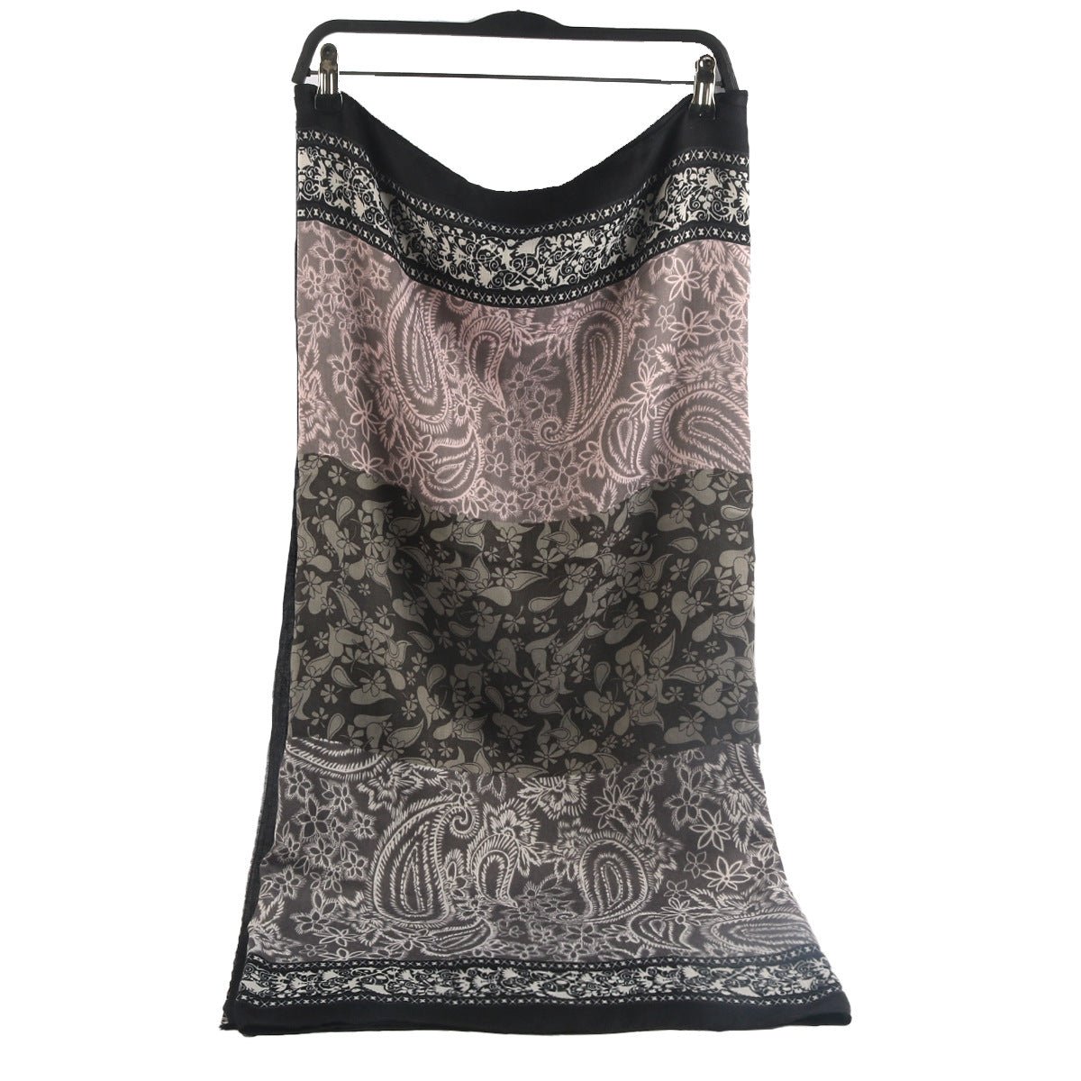 Cashmere-Feel Paisley Print Hijab Scarf | 180x85cm Fringe Edge Shawl with Traditional Motifs(MH150)