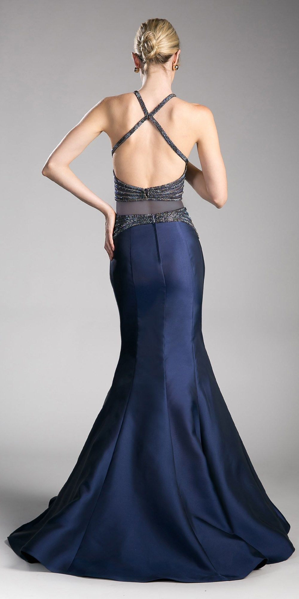Cinderella Divine CB0023 Two-Piece Mermaid Gown Halter Crop Top