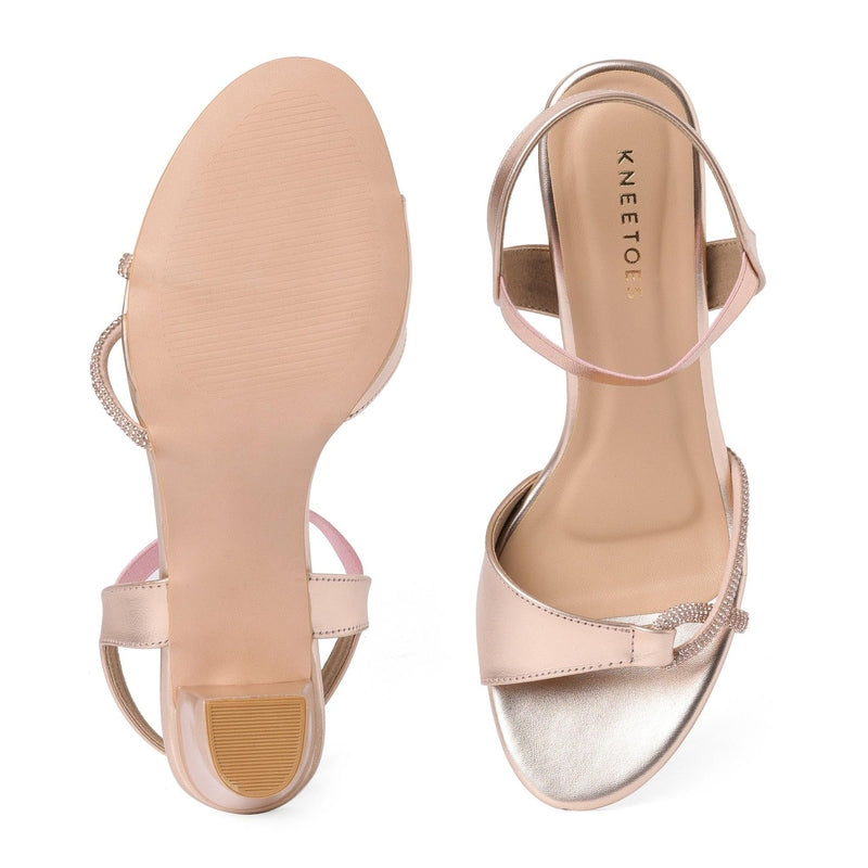 Dahlia - Rose Gold Block Heels