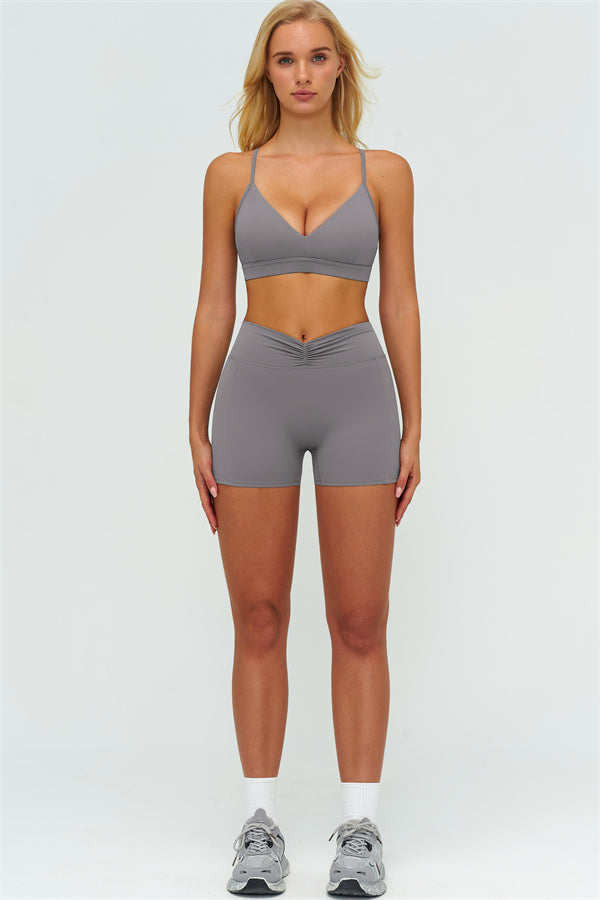 The Lushness Y-Back Sports Bra Shorts 2-Piece Set