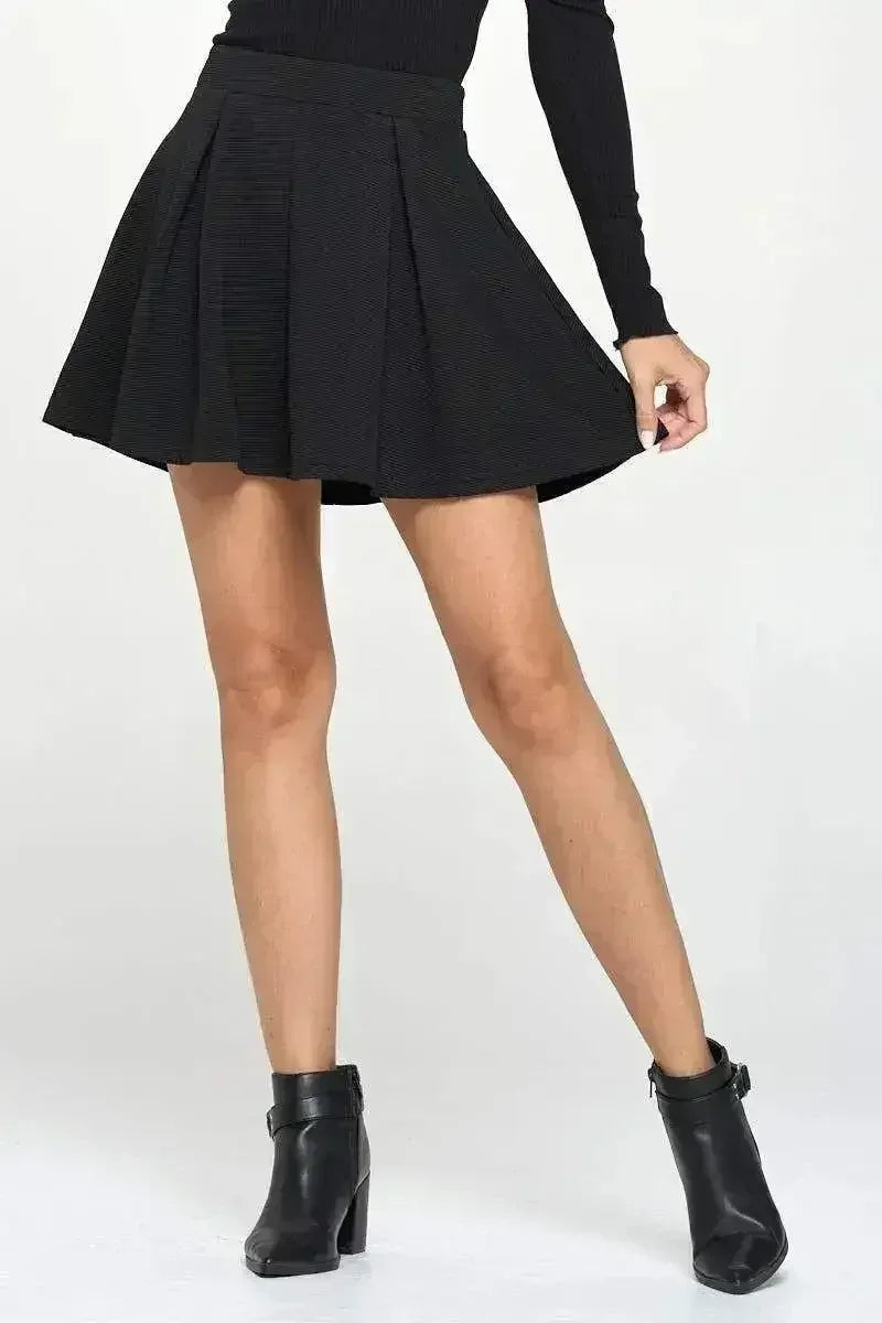 High-Waisted Pleated Skater Skirt - Flowy & Flirty | Femstylo
