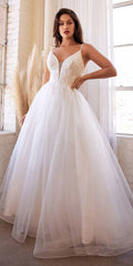 Cinderella Divine CD0154W Long Layered Tulle Dress Beaded Applique Bodice