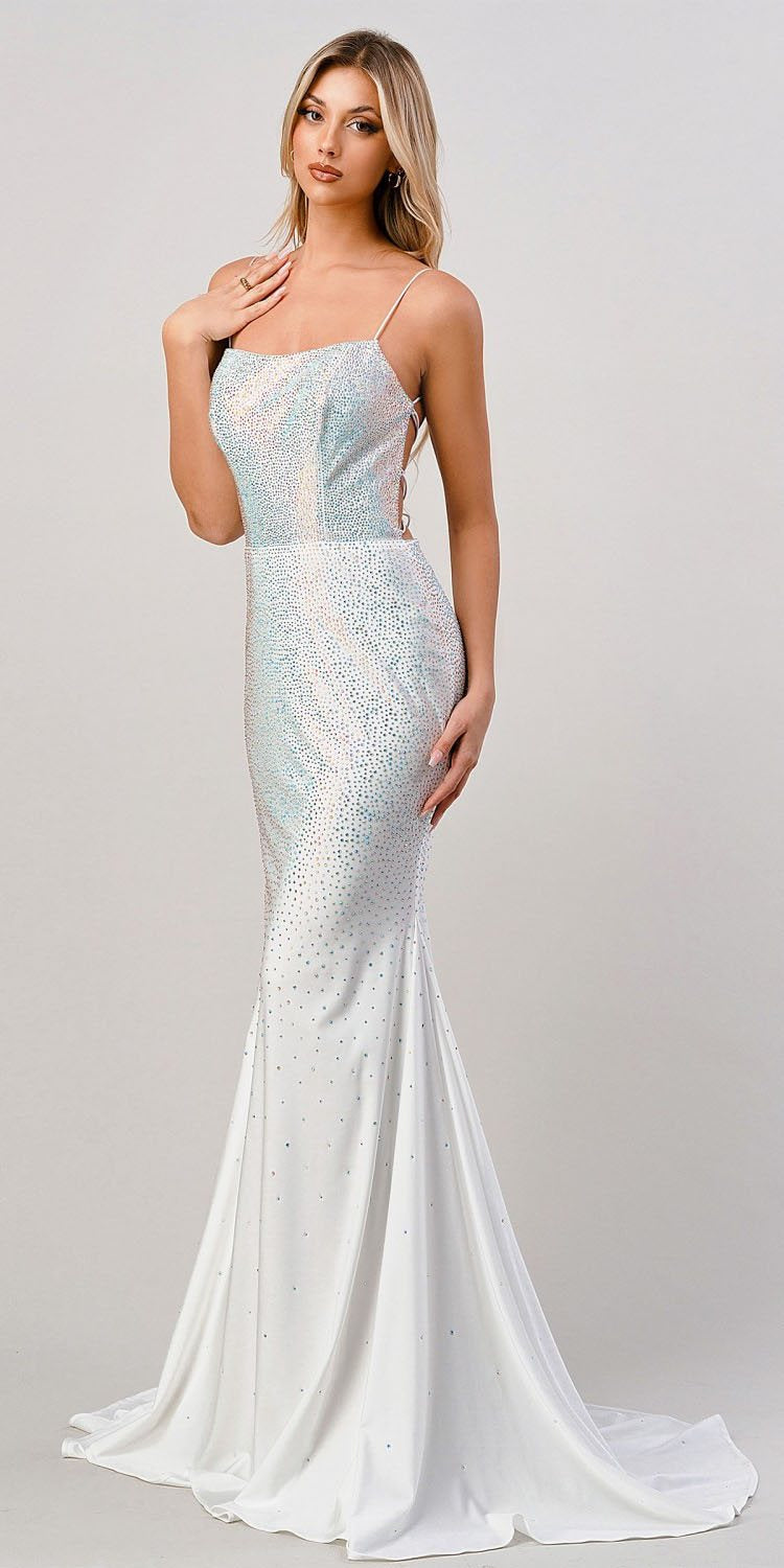 Cinderella Divine CD0179 Long Rhinestone Fitted Formal Dress