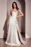 Ladivine CD378W Dress Strapless Satin A-Line Wedding Gown