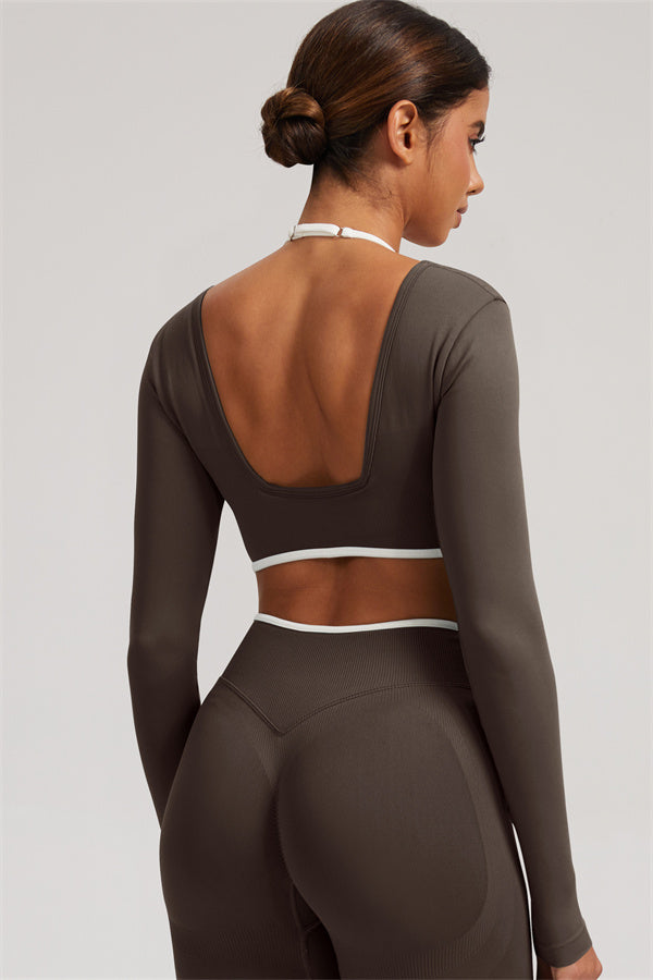 The Elevate Long Sleeve Crop top Shorts 2-Piece Set