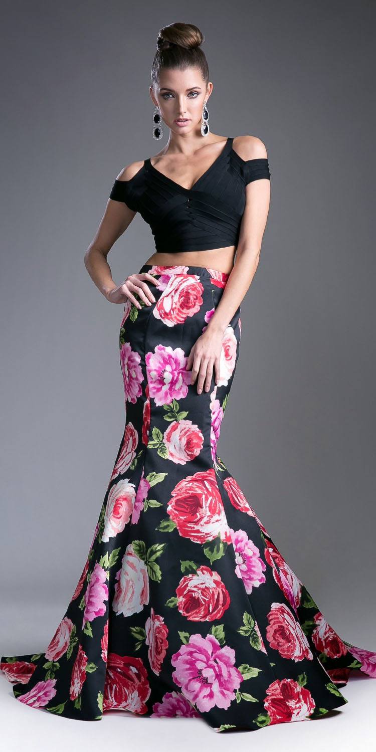 Cinderella Divine CD701L Long Printed Mermaid Skirt