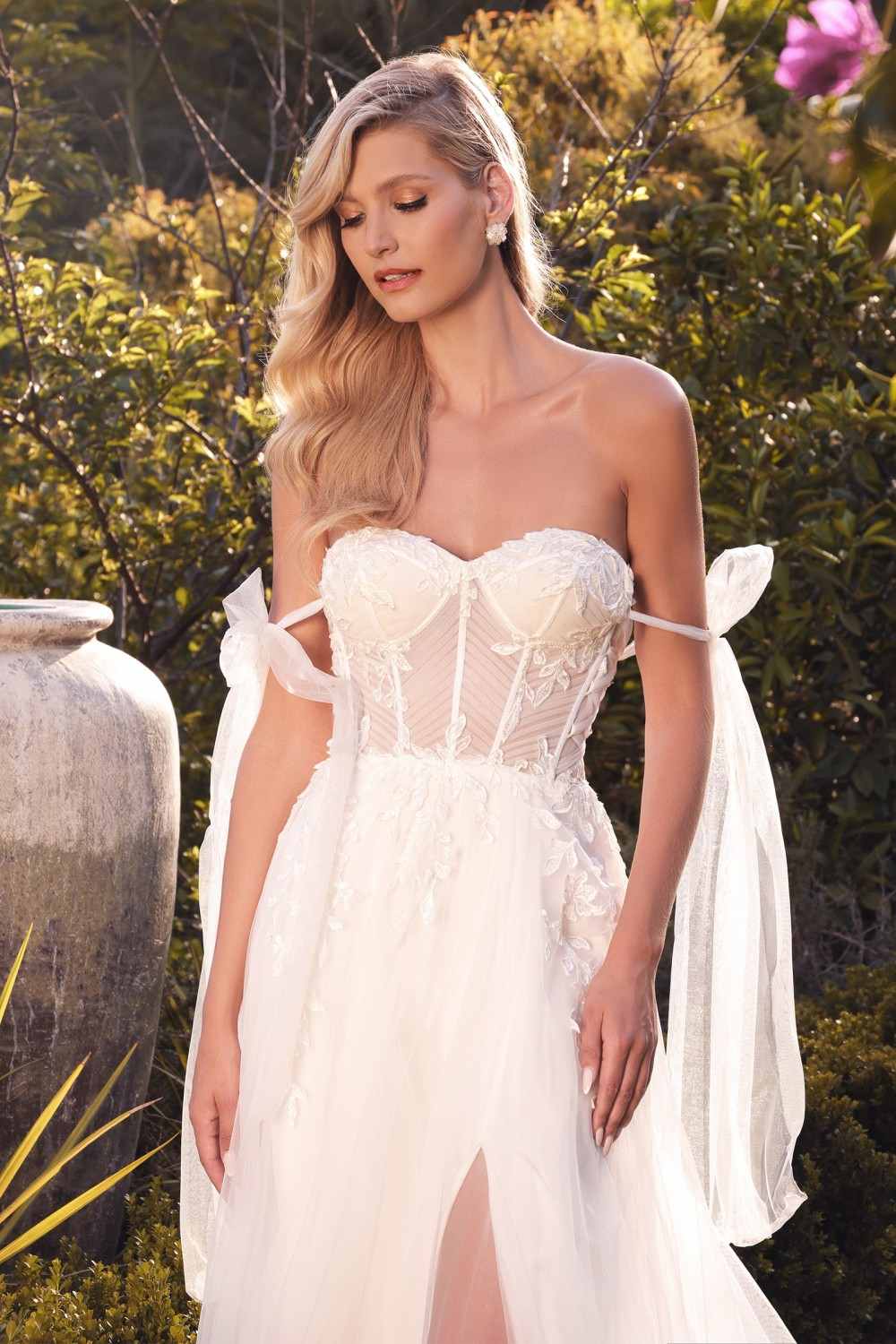 Cinderella Divine CD964W A-Line Boned Bodice Wedding Gown