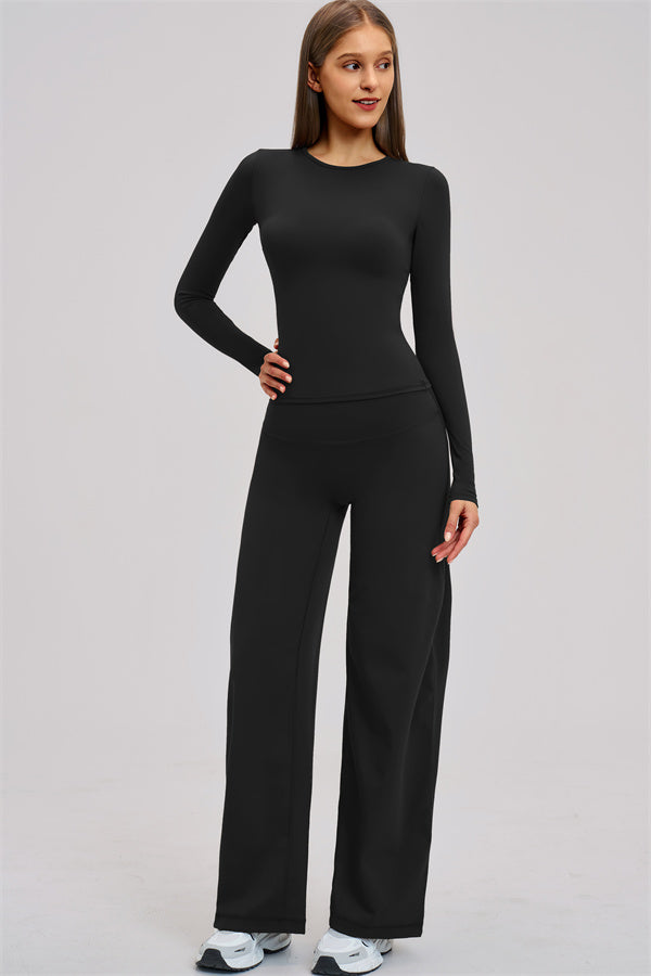 The Dynamic Long Sleeve T-shirt Straight Leg Pants 2-Piece Set