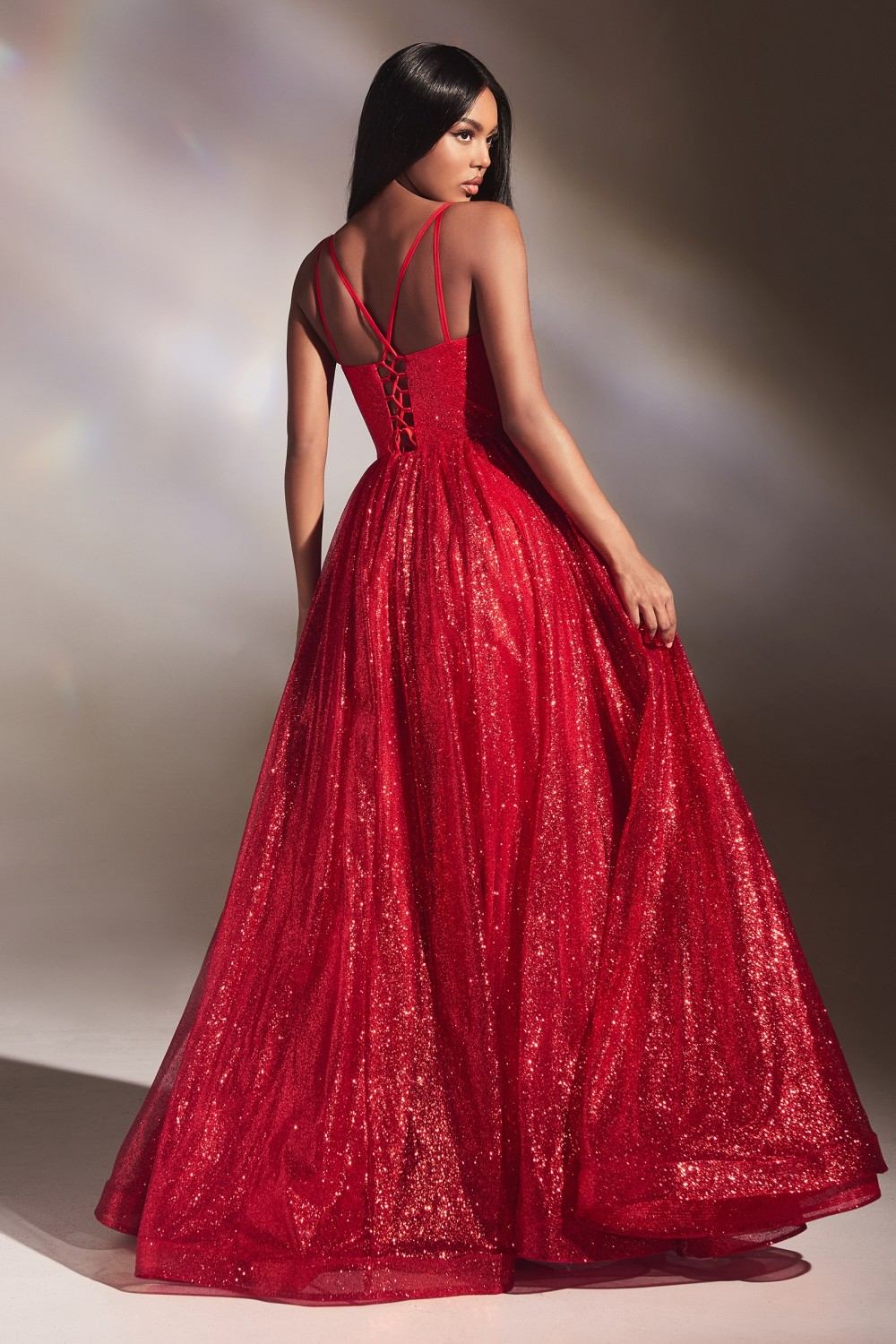 Cinderella Divine CD996 Floor Length A-line Glitter Ball Gown