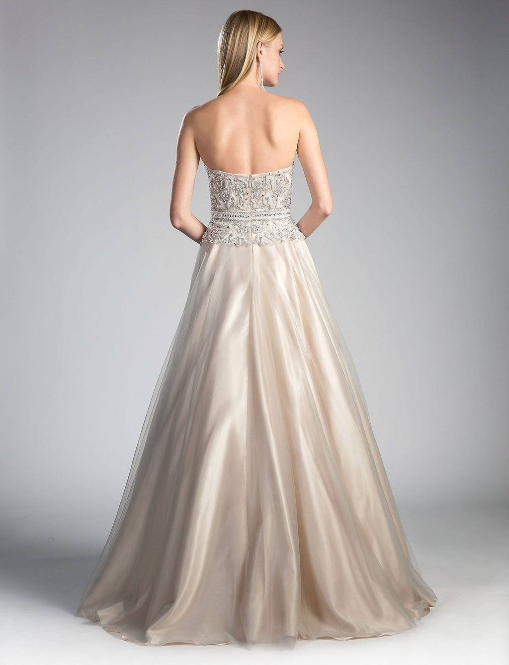 Cinderella Divine CE0004 Bead Embellished Gown Strapless