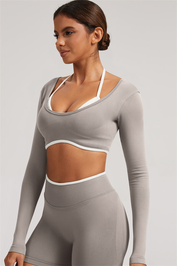 The Elevate New Long Sleeve Crop top Leggings 2-Piece Set