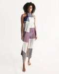 Sheer Sarong Swimsuit Cover Up Wrap / White Grid