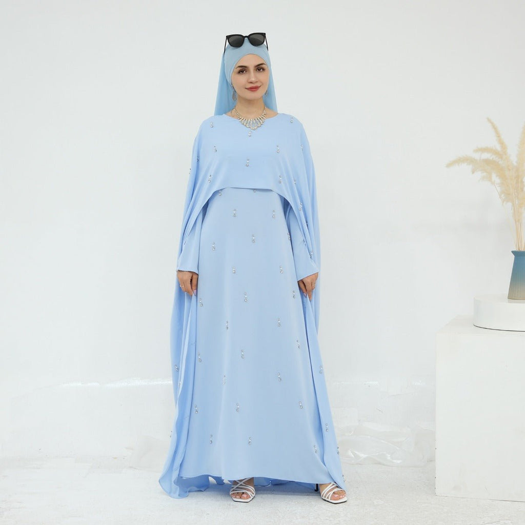 Celestial Beaded Luxury Muslim Abaya Set | Modest Dresses with Beading Detailing (MA266)