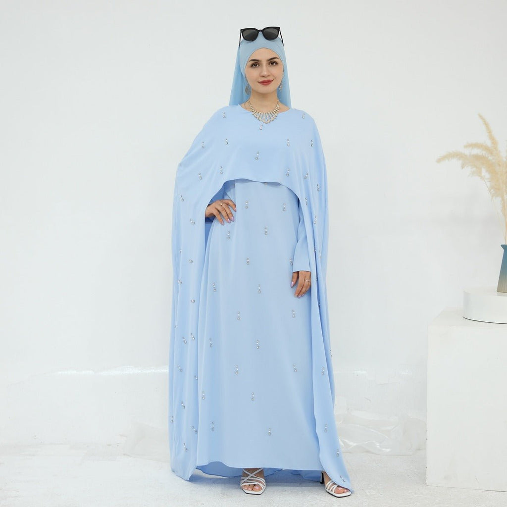 Celestial Beaded Luxury Muslim Abaya Set | Modest Dresses with Beading Detailing (MA266)