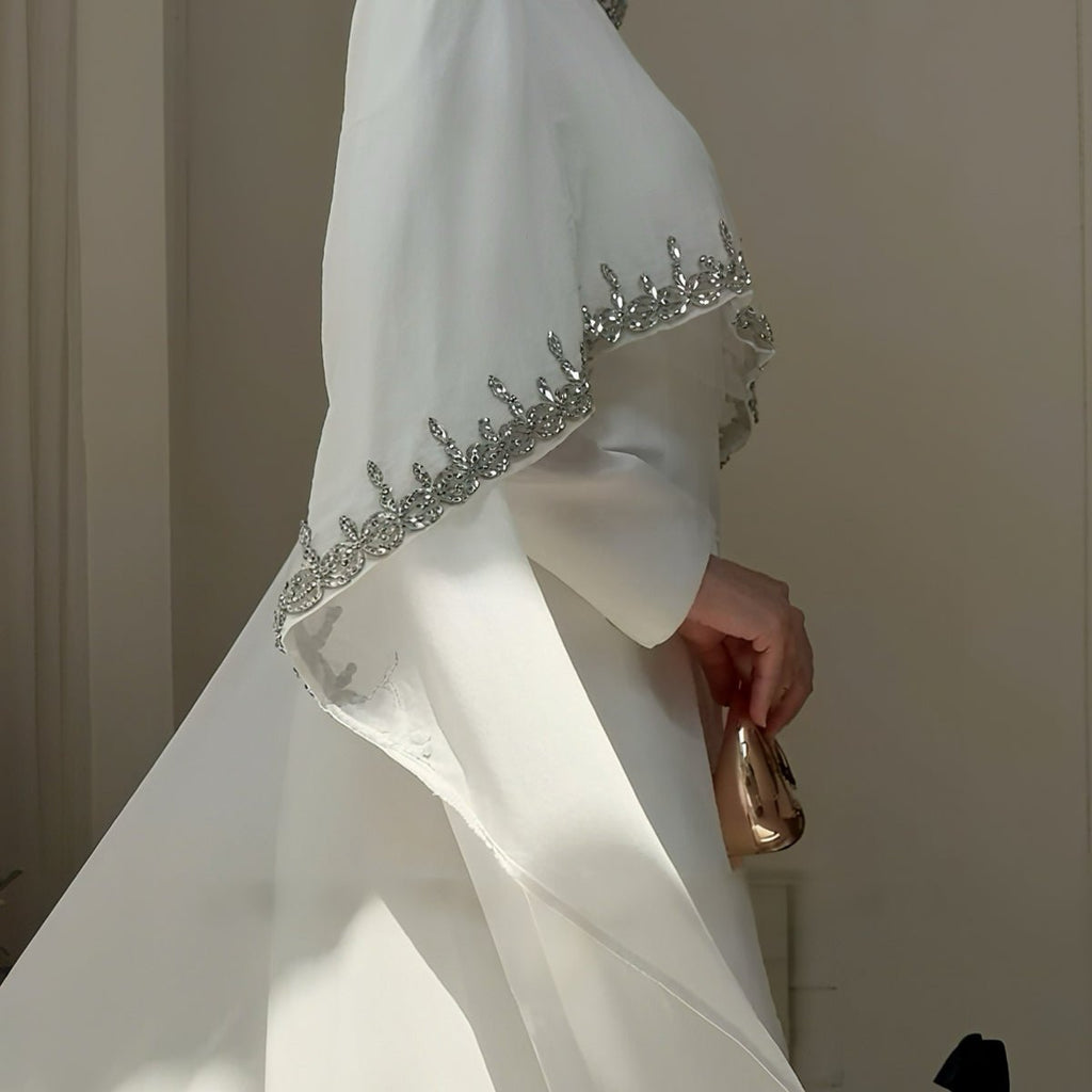 Celestial Rhinestone Cape Abaya | Luxury 2-Piece Set (MA251)