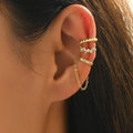 Chain Tassel Crystal Ear Cuff Set (MAC413)