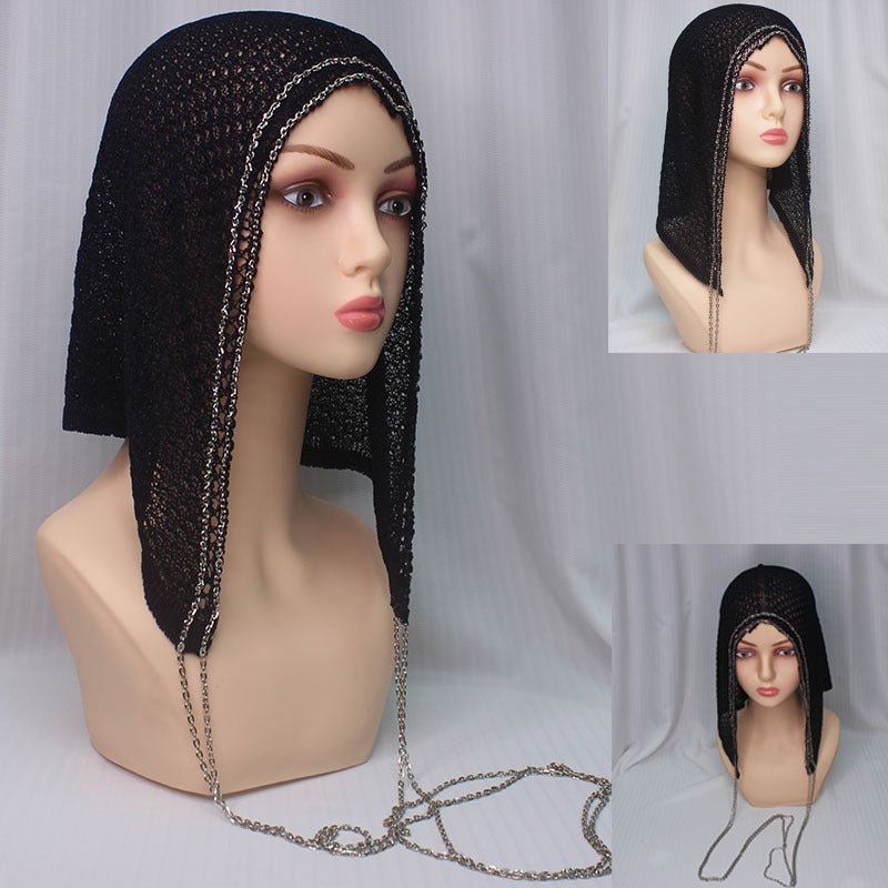 Chain Trim Hijab Cap | Sparkle Knit Balaclava with Chains(MAC375)