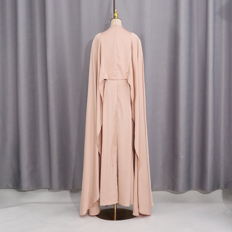 Champagne Satin Cape & Skirt Set(MS314)