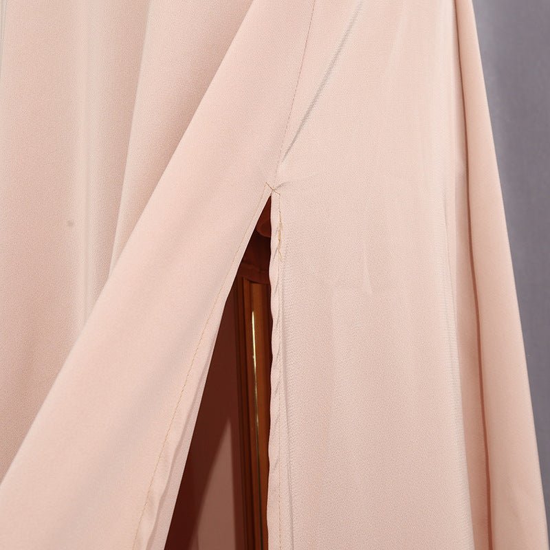 Champagne Satin Cape & Skirt Set(MS314)