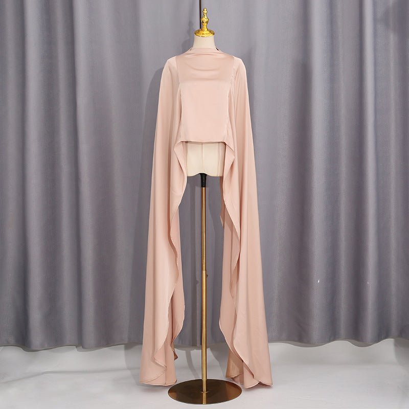 Champagne Satin Cape & Skirt Set(MS314)