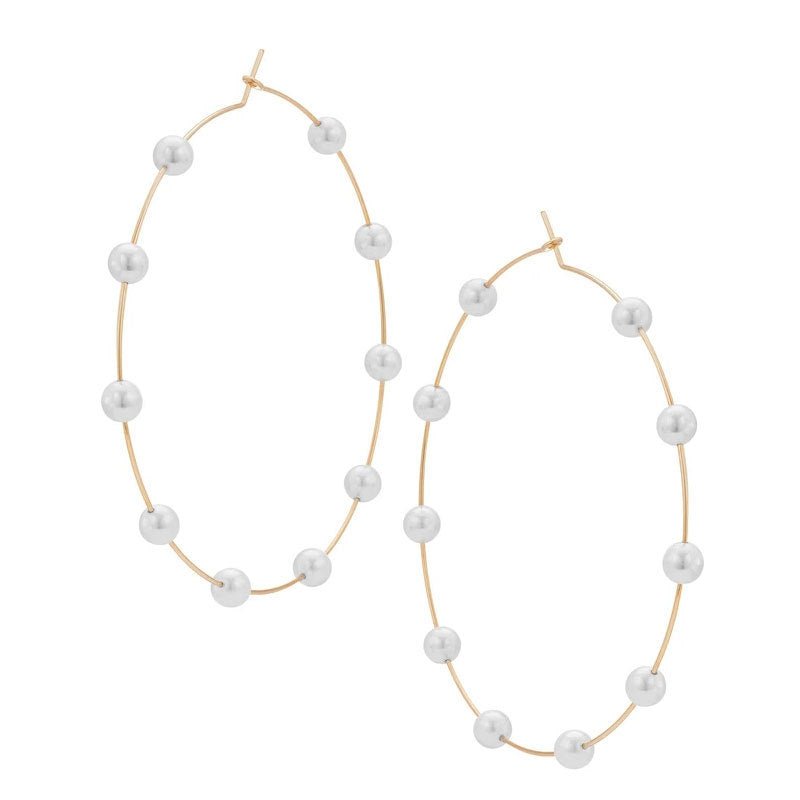 Chic Pearl Earrings Hoop Oversized Earrings (MAC320)