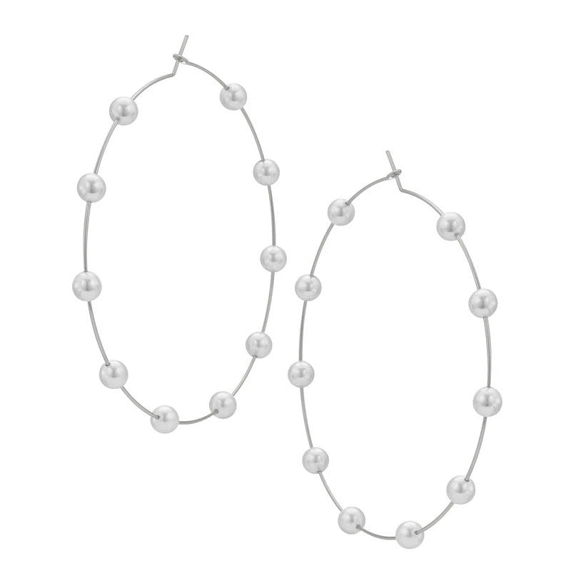 Chic Pearl Earrings Hoop Oversized Earrings (MAC320)