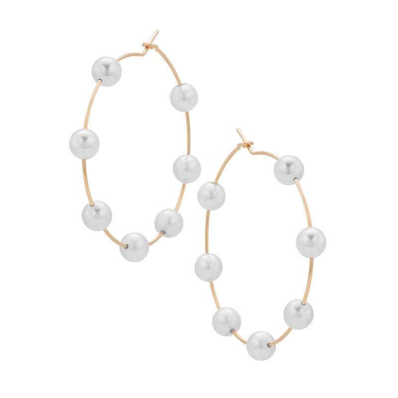 Chic Pearl Earrings Hoop Oversized Earrings (MAC320)