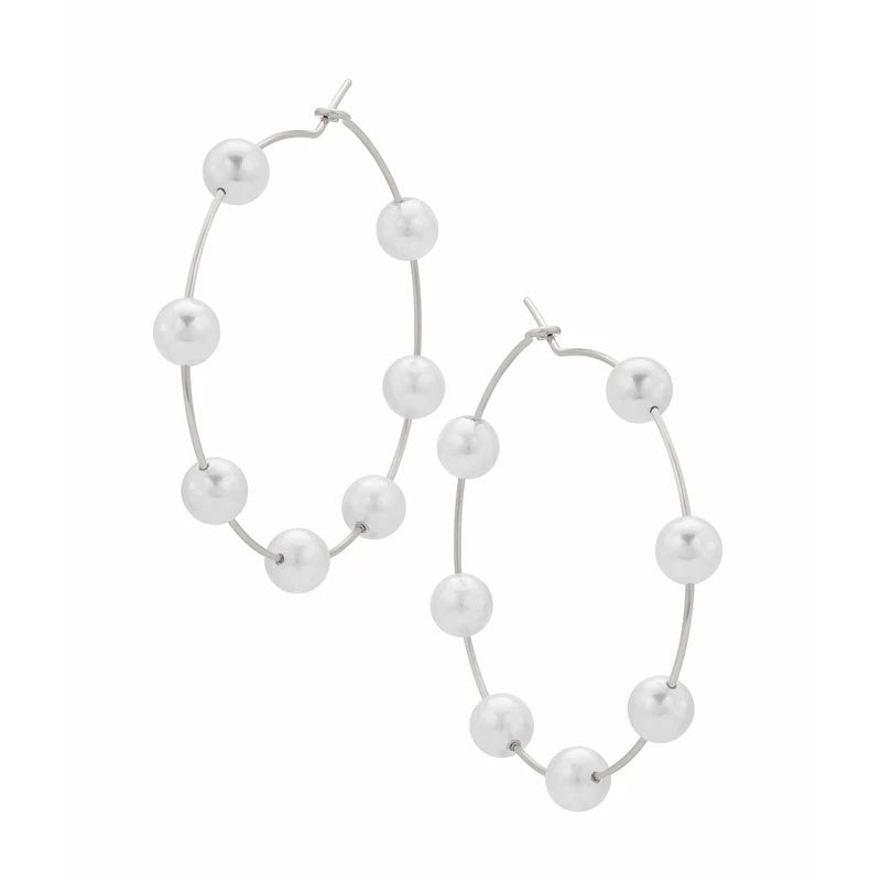 Chic Pearl Earrings Hoop Oversized Earrings (MAC320)